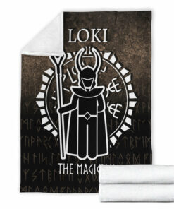 Viking Blanket Loki The Magician Sherpa Fleece Blanket Gifts for Viking Lovers