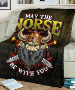 Viking Blanket May The Norse Be With You Sherpa Fleece Blanket Gift