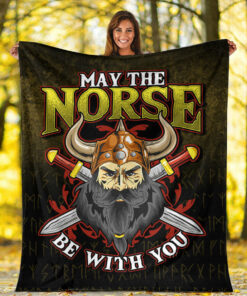 Viking Blanket May The Norse Be With You Sherpa Fleece Blanket Gift