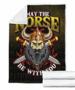 Viking Blanket May The Norse Be With You Sherpa Fleece Blanket Gift