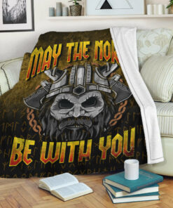 Viking Blanket May The Norse Be With You Sherpa Fleece Blanket Gifts for Viking Lovers