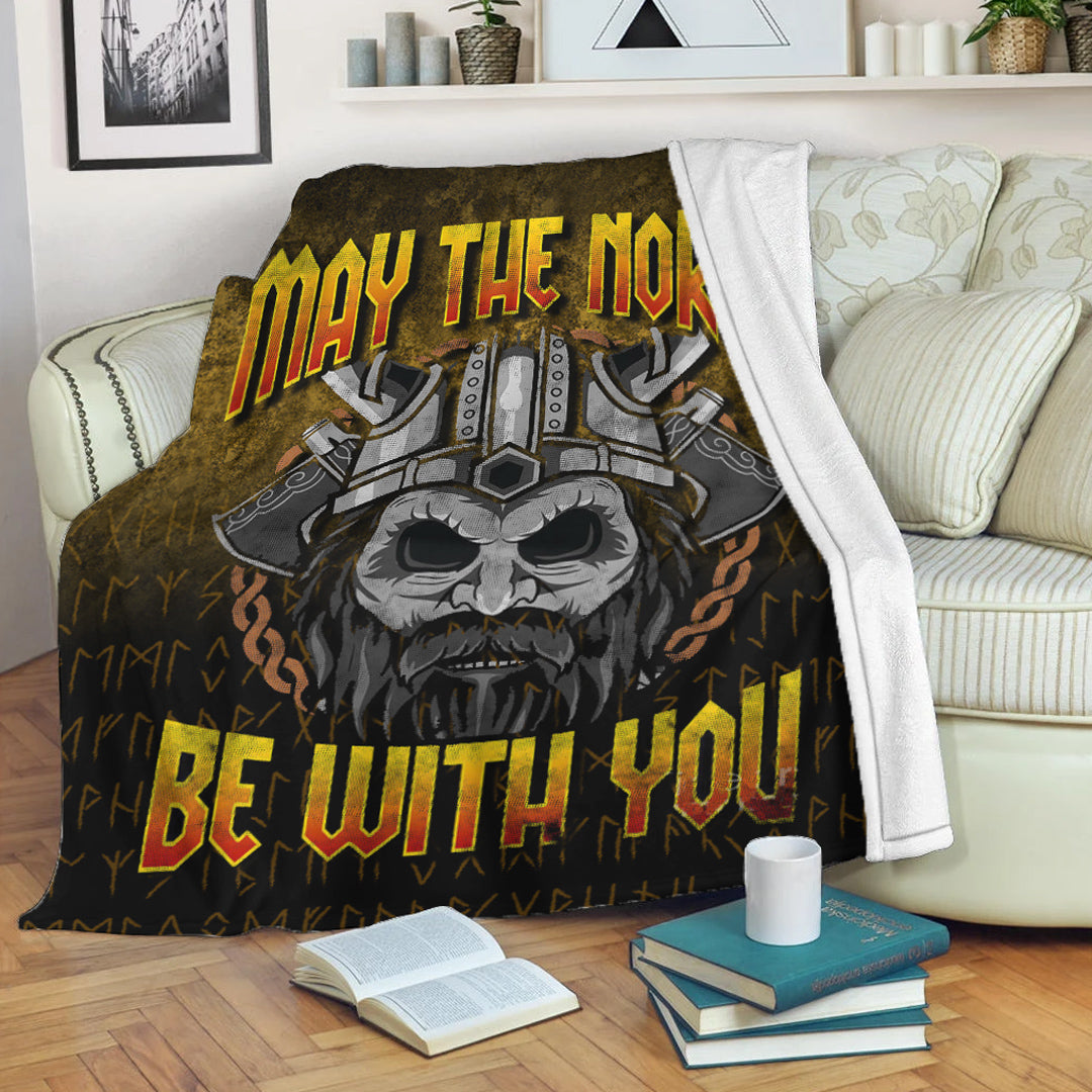 Viking Blanket May The Norse Be With You Sherpa Fleece Blanket Gifts for Viking Lovers