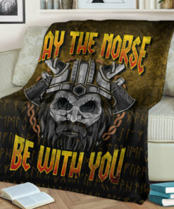 Viking Blanket May The Norse Be With You Sherpa Fleece Blanket Gifts for Viking Lovers