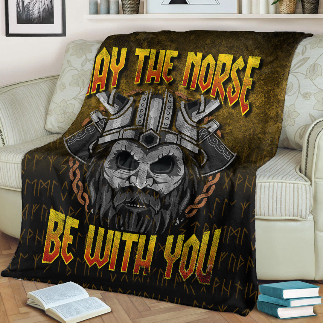 Viking Blanket May The Norse Be With You Sherpa Fleece Blanket Gifts for Viking Lovers