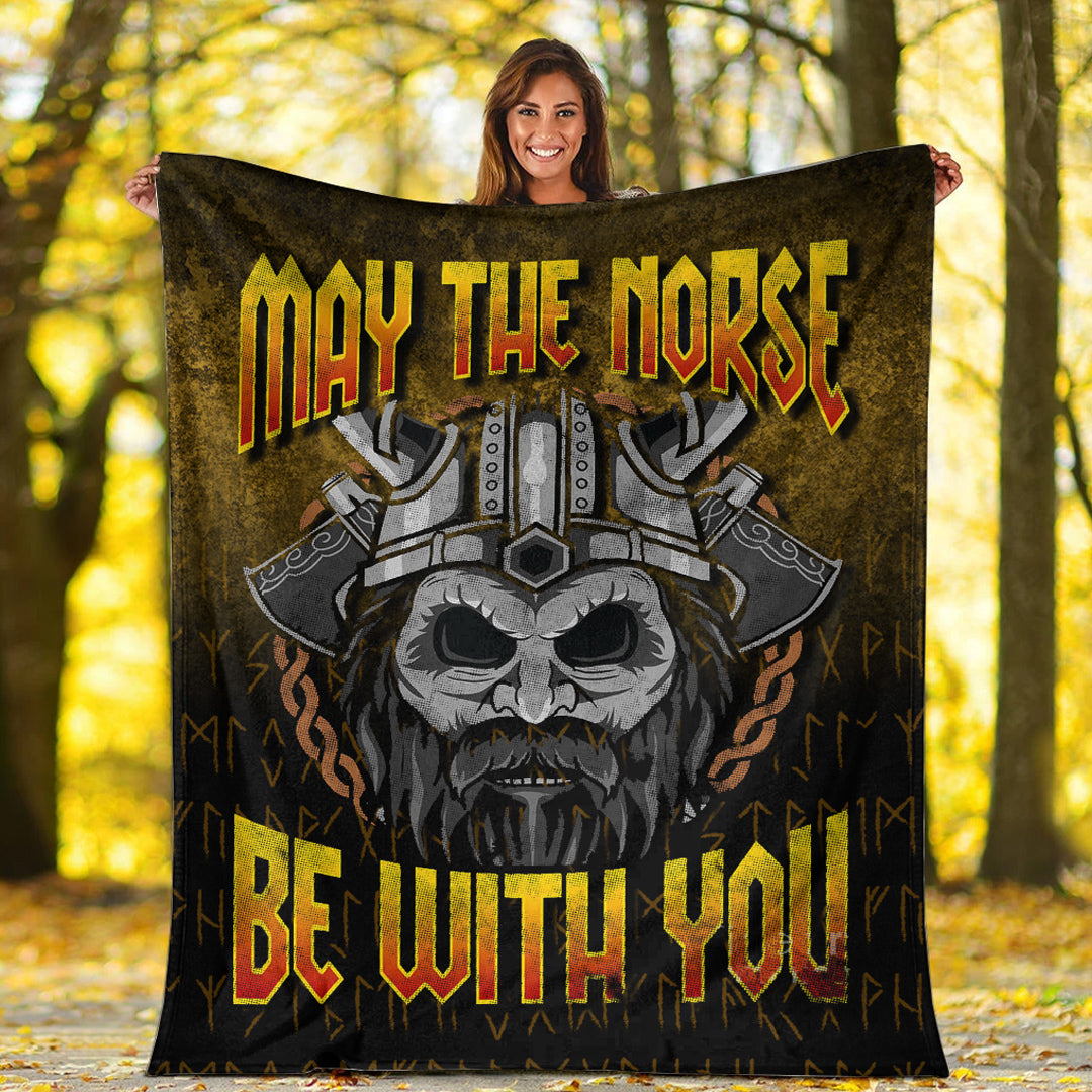 Viking Blanket May The Norse Be With You Sherpa Fleece Blanket Gifts for Viking Lovers