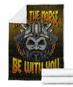 Viking Blanket May The Norse Be With You Sherpa Fleece Blanket Gifts for Viking Lovers