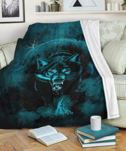 Viking Blanket Moon Wolf Tattoo Sherpa Fleece Blanket Gifts for Viking Lovers