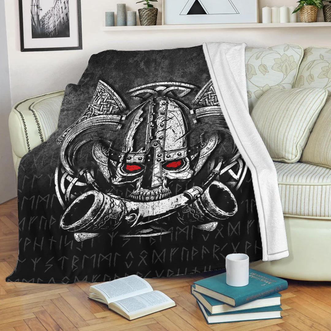 Viking Drakkar Print Throw Blanket