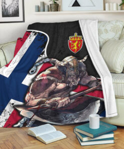 Viking Blanket Norway Warrior Brush Style Sherpa Fleece Blanket Gifts for Viking Lovers