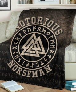 Viking Blanket Notorious Norseman Sherpa Fleece Blanket Gifts for Viking Lovers