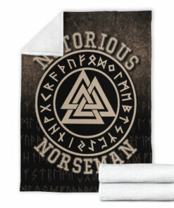 Viking Blanket Notorious Norseman Sherpa Fleece Blanket Gifts for Viking Lovers