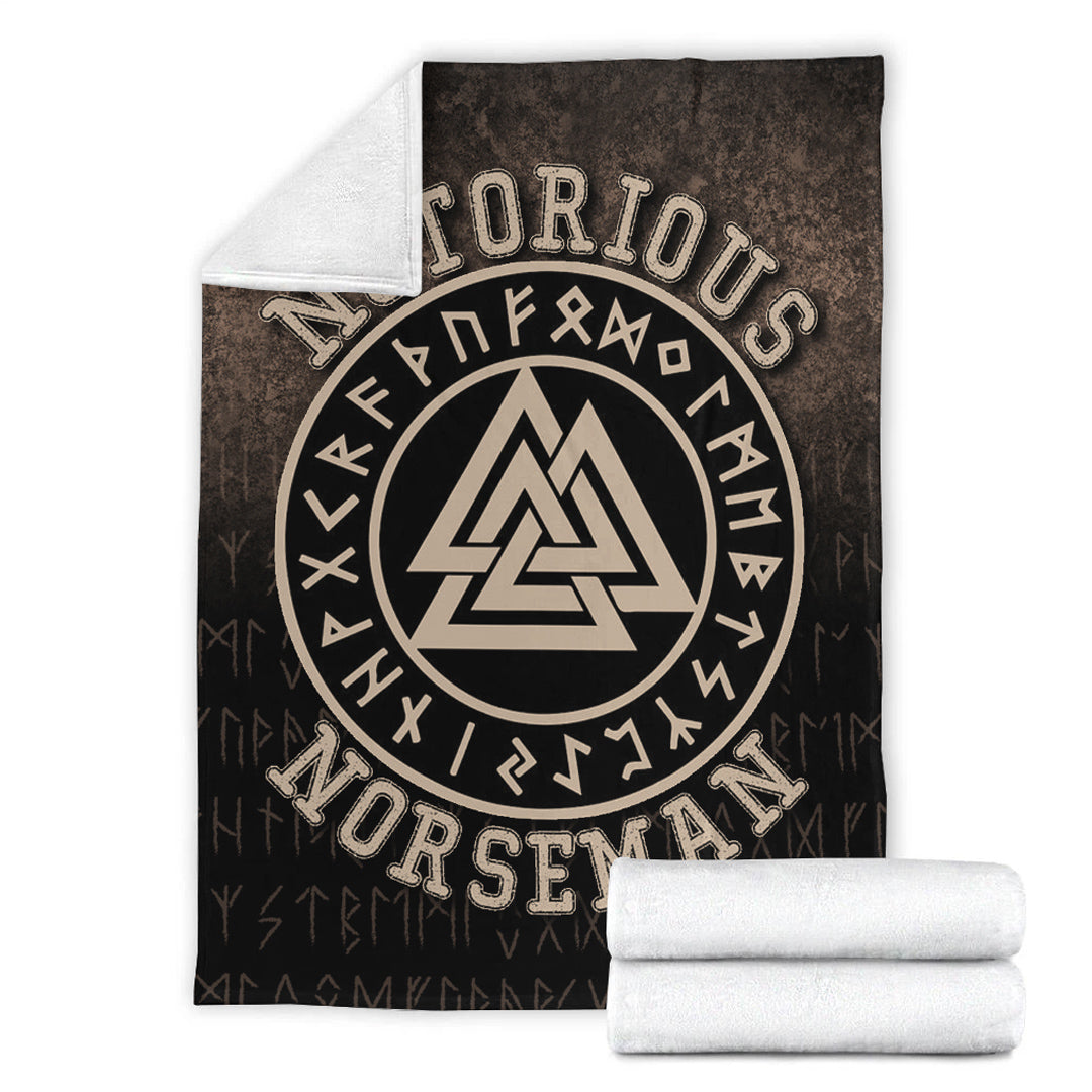 Viking Blanket Notorious Norseman Sherpa Fleece Blanket Gifts for Viking Lovers