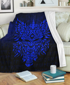 Viking Blanket Odin The Allfather Asgard God And Chief Of Aesir Blue Version Sherpa Fleece Blanket Gifts for Viking Lovers