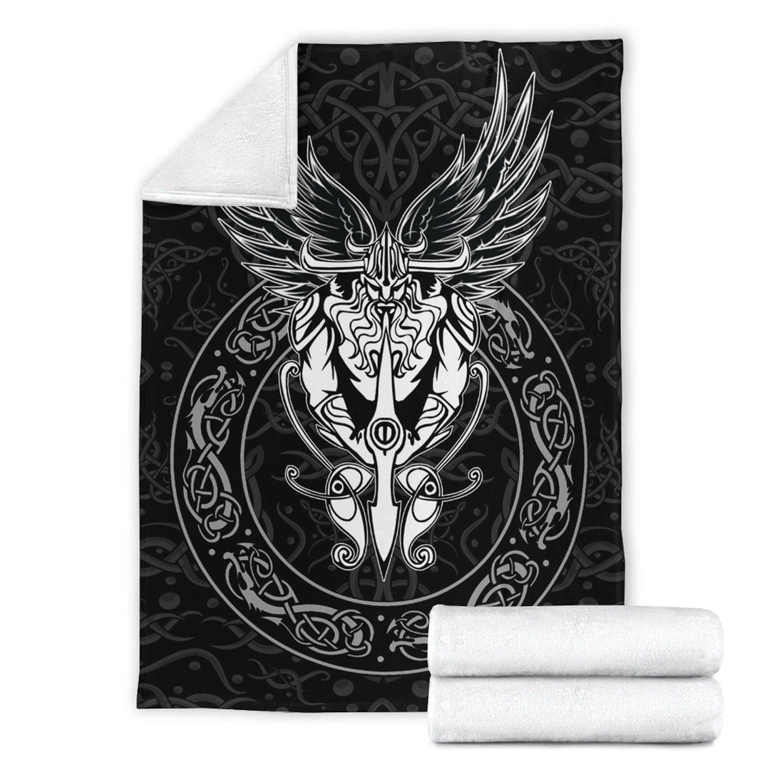 Viking Blanket OdinWing Viking Sherpa Fleece Blanket Gifts for Viking Lovers