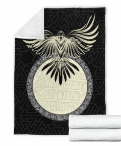 Viking Blanket Ravens Of Odin In Norse Mythology Viking Sherpa Fleece Blanket Gifts for Viking Lovers