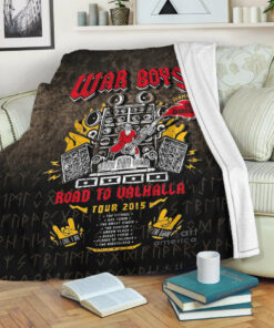 Viking Blanket Road to Valhalla Tour Sherpa Fleece Blanket Gifts for Viking Lovers