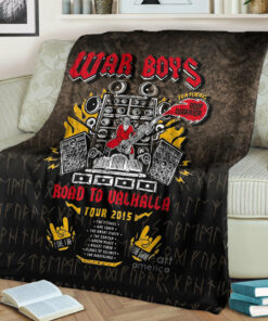 Viking Blanket Road to Valhalla Tour Sherpa Fleece Blanket Gifts for Viking Lovers