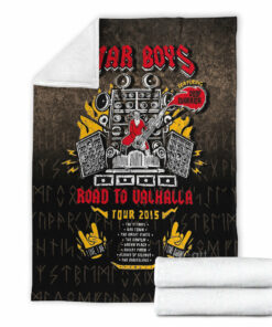 Viking Blanket Road to Valhalla Tour Sherpa Fleece Blanket Gifts for Viking Lovers
