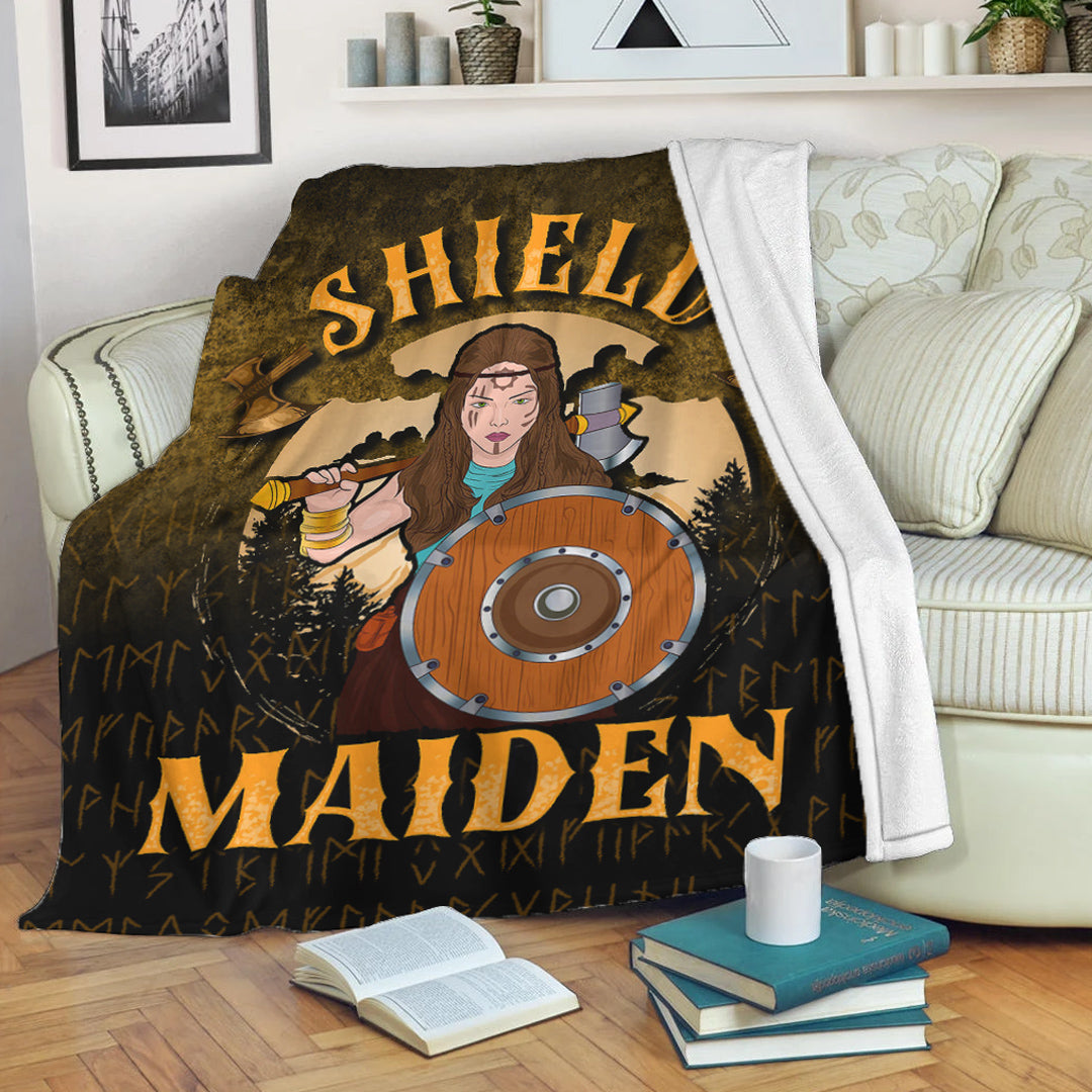 Viking Blanket ShieldMaiden Sherpa Fleece Blanket