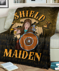 Viking Blanket ShieldMaiden Sherpa Fleece Blanket