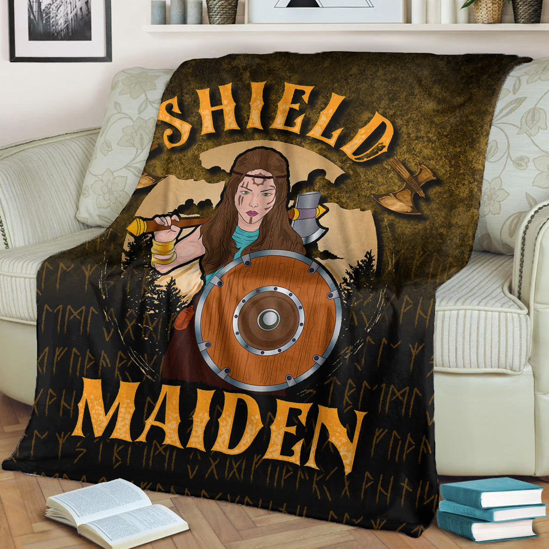 Viking Blanket ShieldMaiden Sherpa Fleece Blanket