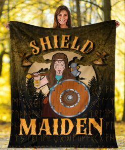 Viking Blanket ShieldMaiden Sherpa Fleece Blanket