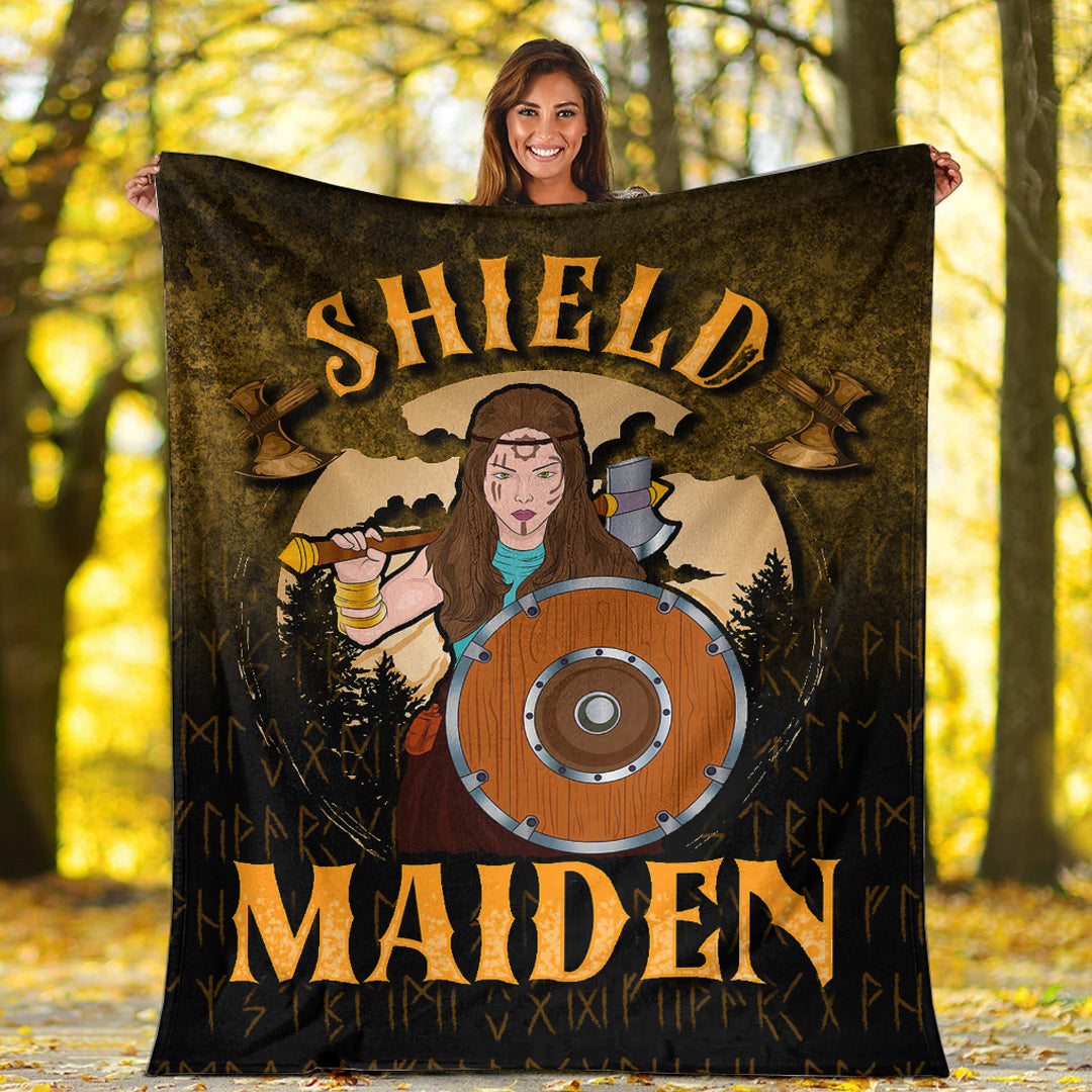 Viking Blanket ShieldMaiden Sherpa Fleece Blanket