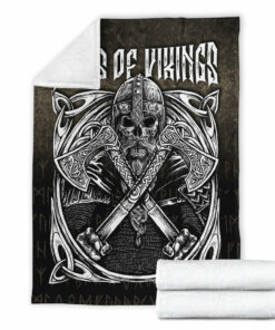 Viking Blanket Sons Of Odin Valhalla 3 Sherpa Fleece Blanket Gifts for Viking Lovers
