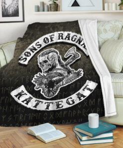 Viking Blanket Sons Of Ragnar Kattegat Sherpa Fleece Blanket Gifts for Viking Lovers