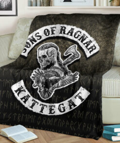 Viking Blanket Sons Of Ragnar Kattegat Sherpa Fleece Blanket Gifts for Viking Lovers