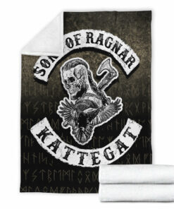Viking Blanket Sons Of Ragnar Kattegat Sherpa Fleece Blanket Gifts for Viking Lovers