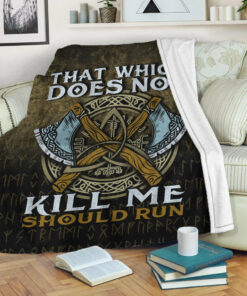 Viking Blanket That Wich Does Not Kill Me Should Run Sherpa Fleece Blanket Gifts for Viking Lovers