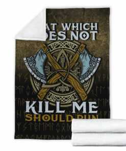 Viking Blanket That Wich Does Not Kill Me Should Run Sherpa Fleece Blanket Gifts for Viking Lovers