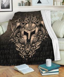Viking Blanket The Armor Of Viking Gold Version Sherpa Fleece Blanket Gifts for Viking Lovers