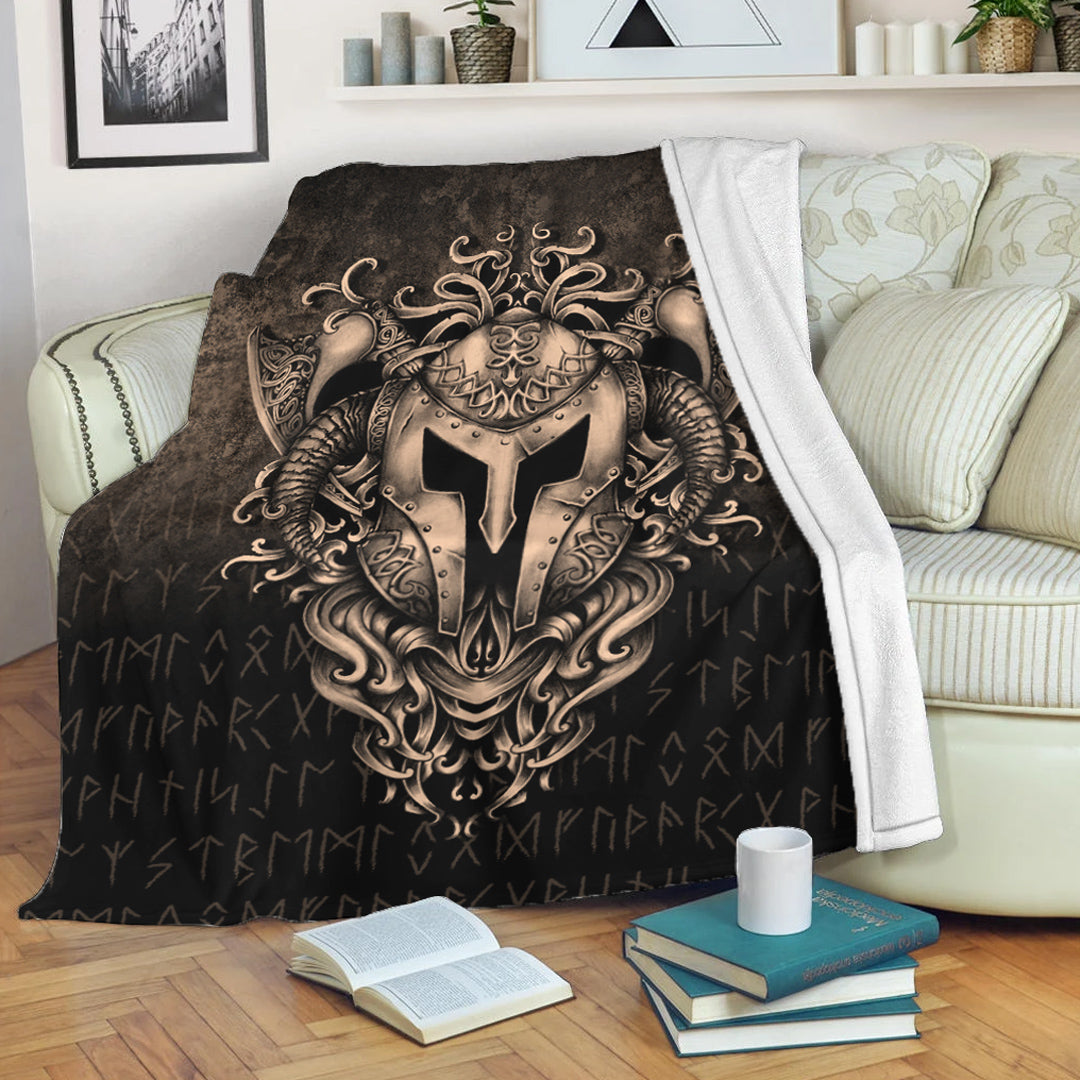 Viking Blanket The Armor Of Viking Gold Version Sherpa Fleece Blanket Gifts for Viking Lovers