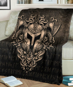Viking Blanket The Armor Of Viking Gold Version Sherpa Fleece Blanket Gifts for Viking Lovers