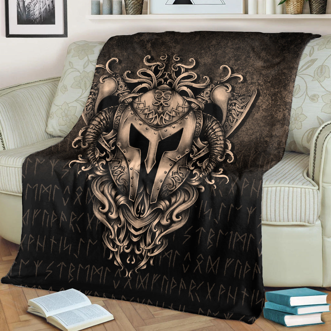 Viking Blanket The Armor Of Viking Gold Version Sherpa Fleece Blanket Gifts for Viking Lovers