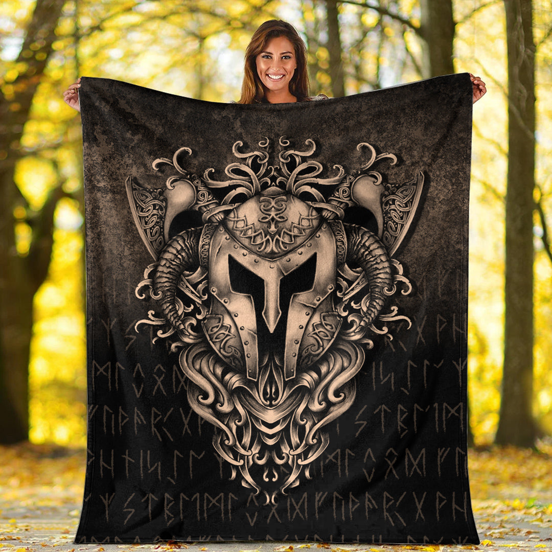 Viking Blanket The Armor Of Viking Gold Version Sherpa Fleece Blanket Gifts for Viking Lovers