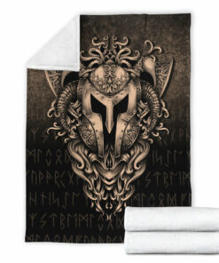 Viking Blanket The Armor Of Viking Gold Version Sherpa Fleece Blanket Gifts for Viking Lovers