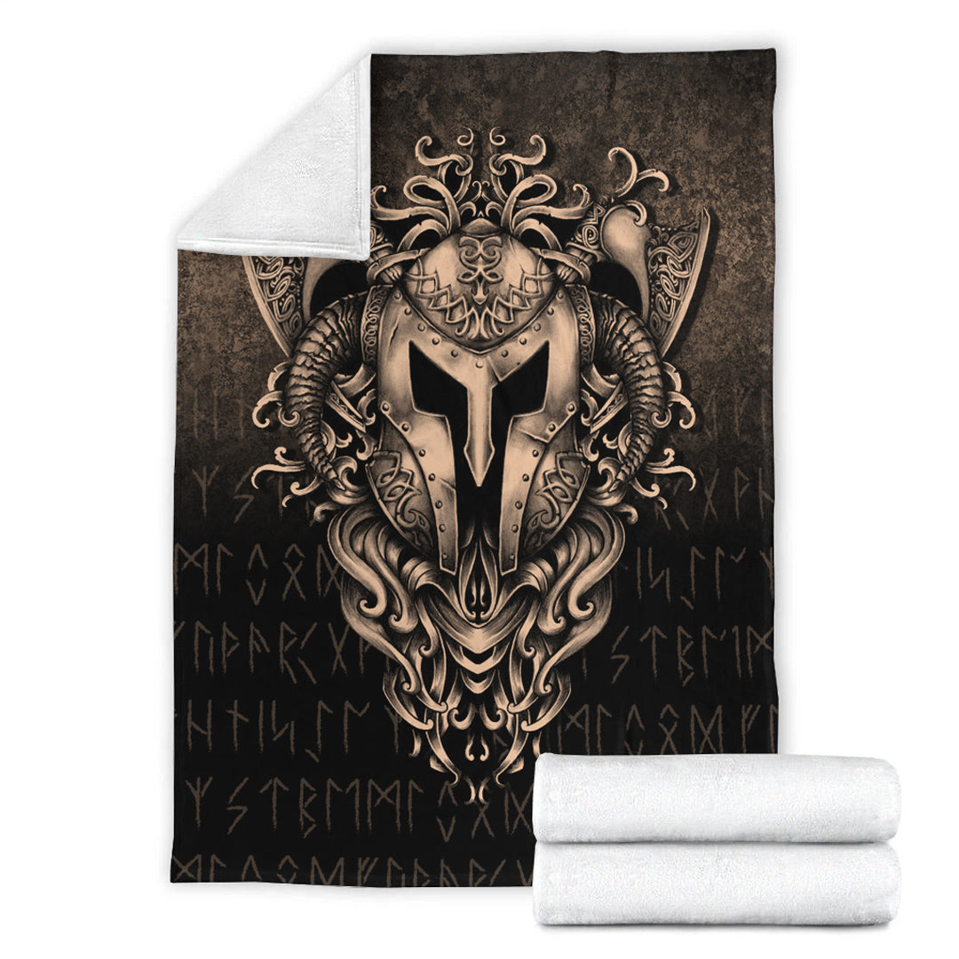 Viking Blanket The Armor Of Viking Gold Version Sherpa Fleece Blanket Gifts for Viking Lovers