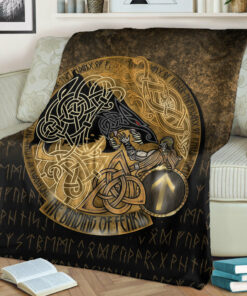 Viking Blanket The Binding of Fenrir Sherpa Fleece Blanket Gifts for Viking Lovers