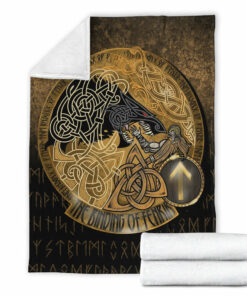 Viking Blanket The Binding of Fenrir Sherpa Fleece Blanket Gifts for Viking Lovers
