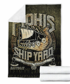 Viking Blanket The Viking Flokis Ship Yard Sherpa Fleece Blanket Gifts for Viking Lovers