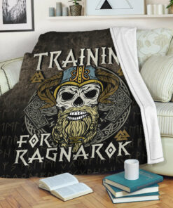 Viking Blanket Training For Ragnarok Sherpa Fleece Blanket Gifts for Viking Lovers