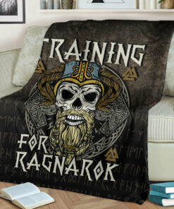 Viking Blanket Training For Ragnarok Sherpa Fleece Blanket Gifts for Viking Lovers
