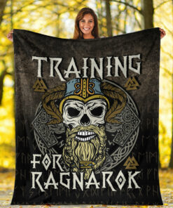 Viking Blanket Training For Ragnarok Sherpa Fleece Blanket Gifts for Viking Lovers