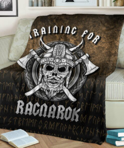 Viking Blanket Training For Ragnarok Vikings Sherpa Fleece Blanket Gifts for Viking Lovers