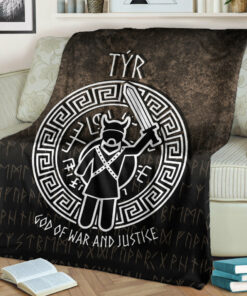 Viking Blanket Tyr God Of War And Justice Sherpa Fleece Blanket Gifts for Viking Lovers