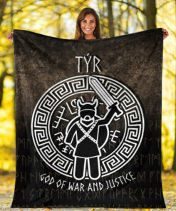 Viking Blanket Tyr God Of War And Justice Sherpa Fleece Blanket Gifts for Viking Lovers
