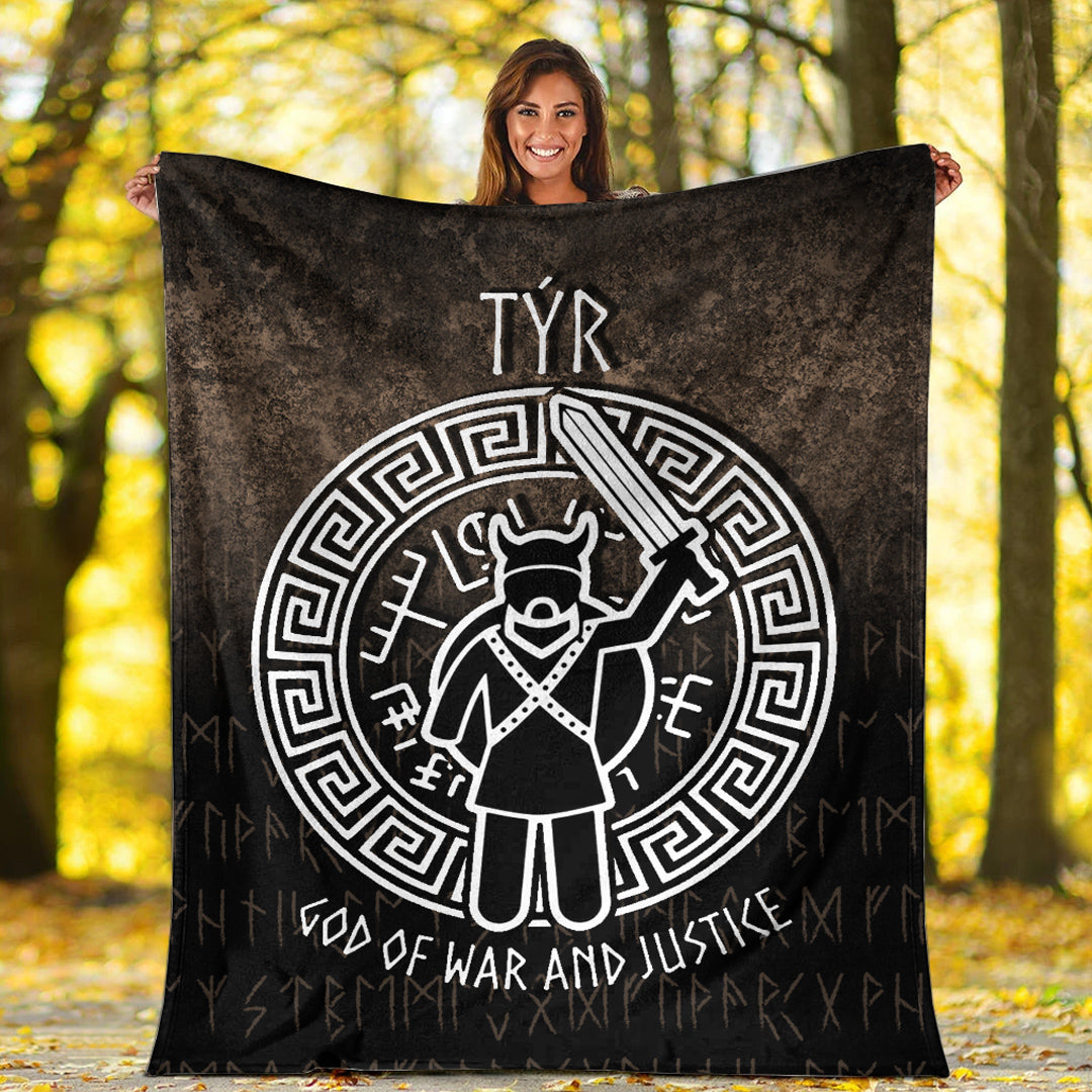Viking Blanket Tyr God Of War And Justice Sherpa Fleece Blanket Gifts for Viking Lovers